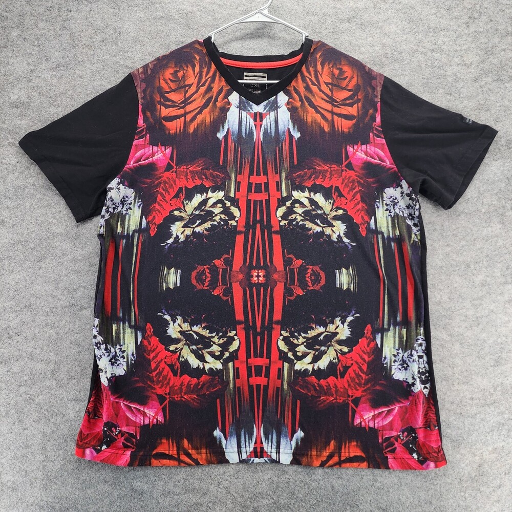 Sean John Shirt Mens 2XL Short Sleeve Black Red